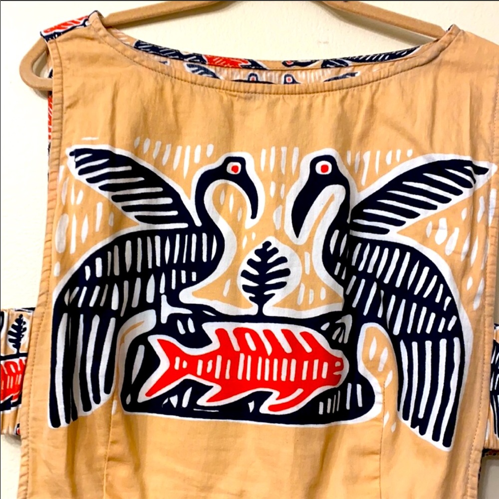 Carolina K Ethical Dress Hieroglyphics Side Cutout